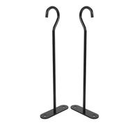 jojofuny Crochets Métalliques pour Pots de Fleurs 2 Pièces, Support Mural Grand Format 18 X 12,5 X 2,2 Cm, Noir, pour Rambarde et Jardin Extérieur, Supports Décoratifs Robustes