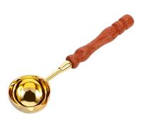 jojofuny Cuillère à Sceau Réutilisable en Acier Inoxydable de Cire Vintage Manche en Bois et Simple à Utiliser pour Sceller Enveloppes et Cire