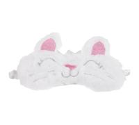 jojofuny de Sommeil Lapin en Peluche Doux et Blanc Couronne Bandeau Élastique Ajustable Cache-Yeux pour Voyage Sieste et Sommeil Réparateur pour Femmes et Filles