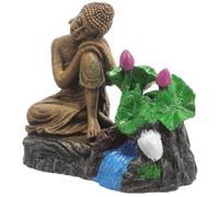 jojofuny Décoration D'aquarium Statue de Bouddha en Résine, Sculpture Miniature Méditative, Ornements pour Aquarium Intérieur, Décor Traditionnel et Jardin, Accessoire Décoratif Solide