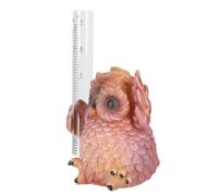jojofuny Décoration de Jardin Hibou en Résine avec Pluviomètre Marron