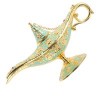 jojofuny Décoration Intérieure Lampe Aladin Vintage en Résine Verte Clair, Décor Sculpté pour Bureau et Maison, Objet Artisanal Compact pour Fête et Ambiance Rétro, Éclairage Décoratif