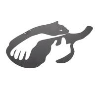 jojofuny Décoration Murale en Fer Noir Silhouette de Chat Câlin de Cercle, Art Mural Extérieur Solide pour Porche, Ornement Décoratif Naturel
