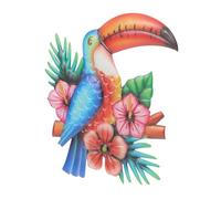 jojofuny Décoration Murale Toucan En Fer Ornement Mural Toucan Pour Chambre Art Mural Coloré Décor Rustique D'oiseau Visible Objet D'art Animalier Adaptable