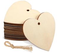 jojofuny Découpes de Cœurs en Bois Non Finition 50 Unités Cordons, Embellissements pour Scrapbooking et Projets DIY, Décorations pour Événements