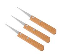 jojofuny Design Multifonction Ensemble de 3 Couteaux à Ébarber pour Poterie Poignée en Bois, Outil de Modelage D'argile en Acier Inoxydable pour et Ateliers D'art