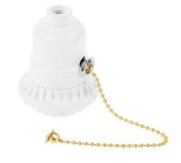 jojofuny Douille Lampe Interrupteur à Tirette Blanche Semi-Rosace Adaptée aux Salles à Manger et Maisons