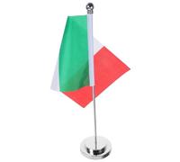 jojofuny Drapeau de Table Italien avec Support en Fer et Polyester, Motif Unique Italien, Facile à Nettoyer et Installation Rapide, pour Restaurants et Décoration de Table