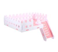 jojofuny Échelle Bois Solide pour Hamster et Écureuil Plateforme Large pour Repos et Jeu Escalade pour Petits Rongeurs Support et Facile à Nettoyer Accessoire Rose Petit Modèle pour Cage