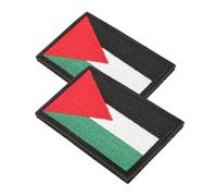 jojofuny Écussons Brodés Palestiniens En Tissu Décoratif Lot De 2 Patchs Auto-agrippants Pour Paquet à Dos Et Décoration De Vêtements Accessoires De Style Broche De Drapeau