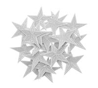 jojofuny Écussons Thermocollants Patchs en Polyester Adhésif Thermofusible Étoiles Argentés Lot de 20 pour Réparation et Décoration pour Chapeaux et Paquet Lors de Créations DIY