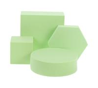 jojofuny Ensemble 4 Pièces Accessoires Photo Géométriques en Mousse Verte 5x5x5 Cm Cube 10x10x4 Cm Parallélépipède 10x3 Cm Cylindre 9x2 Cm Hexagone, Présentoir Publicitaire