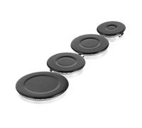 jojofuny Ensemble de 4 Couvercles de Brûleurs Concaves pour Cuisinière à Gaz Compatibles Plupart des Brûleurs de Gaz en Aluminium et Fer Noir Cuisson Rapide et Sécurisée