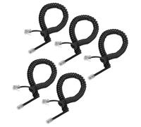 jojofuny Ensemble de 5 Câbles Téléphoniques Terrestres Enroulés Noirs, Cordons Spiralés en Pvc et Cuivre, Durabilité Élastique, pour Téléphone Fixe à Domicile ou Bureau