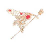 jojofuny Ensemble de Couronne de Cheveux Chinoise Rétro 1 Pièce Épingle à Cheveux Vintage Dorée Fausses Perles et Pierres Décoratives Accessoire pour Coiffure Traditionnelle Hanfu
