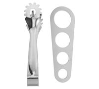 jojofuny Ensemble D'ustensiles de Service à Pâtes en Acier Inoxydable Argenté, Pince pour Spaghetti Multifonction et Outil de Mesure, Cuisine