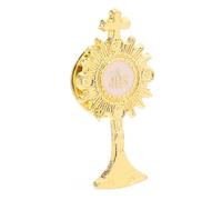 jojofuny Épinglette en ton doré, Épinglette de croix de calice, Épinglette pour la première communion, Accessoires religieux pour la première communion catholique, Doré, Alliage de zinc, 2,6