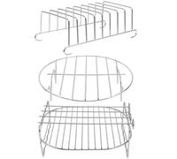 jojofuny Étagère de Cuisson pour Friteuse à Air en Acier Inoxydable Argenté, Structure Épaisse et Solide, Nettoyage Rapide, Accessoire la Cuisine Cuisine