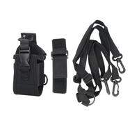 jojofuny Étui en Nylon Noir avec Sangle Réglable, Clips Élastiques | Fixation Rapide, Anneau Microphone Amovible, Sangles Anti-balancement, pour Aventure Extérieure et Chantier