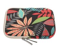 jojofuny Étui pour Liseuse Électronique en Toile Déperlante, Protection Antisalissure Verticale, Pochette Fine et Résistante Compartiment Multi-usages, Couleur Noir Motif Feuilles