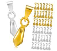 jojofuny Fermoirs de Pendentif 5x15mm 100 Pcs Alliage Doré et Argenté Bélières Pinces Bijoux pour Création Artisanale Collier Bracelet Usage DIY
