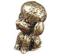 jojofuny Figurine De Chien en Laiton Décoration Vintage Compacte, Sculpture Artisanale en Laiton, Décor De Bureau Intérieur, Ornement Stable à Fond Plat, Statuette Miniature