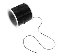jojofuny Fil Élastique Extensions Cheveux Plat Cristal 0,6 Mm Noir pour Fixation sans Couture Perruques et Extensions Rallonge Cheveux Bobine Loisirs