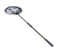 jojofuny Filet D'épuisette Télescopique 1,7 M en Aluminium 3 Sections pour Piscine et Aquarium, Filet Maillant Fin Noir, Outil de Nettoyage Polyvalent Anti-Feuilles, Entretien Bassin