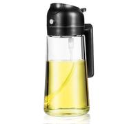 jojofuny Flacon Distributeur D’Huile D’Olive 470 Ml en Verre Noir Vaporisateur D’Huile de Cuisson Doseur Pratique Cuisine et Camping