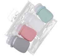 jojofuny Flacons de Voyage en Silicone 30 Ml 5 Pièces Multicolores 4 Pochettes EVA Étanches et Rechargeables pour Contenants de Voyage Trousse de Toilette et Liquides