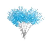 jojofuny Fleur Décorative Artificielle en Perles Acryliques 50 Pièces Bleu | Trois Brins par Tige, Six Perles Cristallines par Brin, pour Vases et Chapeaux, Usage DIY Élégant