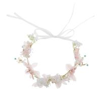 jojofuny Florals Headband For Wedding Bohemian Pearl Flower Crown Hair Accessory For Bridesmaid Garland