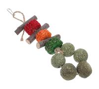 jojofuny Friandise à Mâcher Naturelle en Bois de Pommier pour Hamster et Cochon d'Inde Collation de Dentition Orale Sachet Pratique Épis de Maïs et Boule de Foin à Mâcher pour Cage