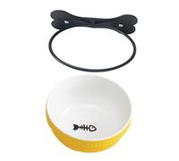 jojofuny Gamelle Suspendue Céramique pour Chat et Chien Bol Incliné Décoratif Support Métallique Robuste Design Épais et Facile à Nettoyer Set Pratique pour Animaux de Compagnie