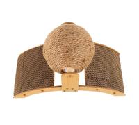 jojofuny Griffoir Boule pour Chat en Bois, Structure Stable, Jaune | Chatons et Chats, Usage Intérieur ou Jardin, Détourne L’attention, Limite les Griffures Meubles