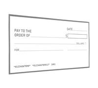 jojofuny Gros Chèque Surdimensionné en Papier Couché 300G Blanc, Réutilisable et Imperméable pour Dons, Présentations et Célébrations