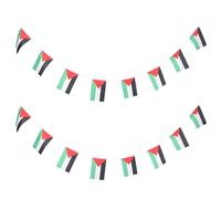 jojofuny Guirlande de Drapeaux Palestiniens Bannière de Palestine 6 Mètres 20 Drapeaux Décoration Suspendue pour Fête Jardin et Cour