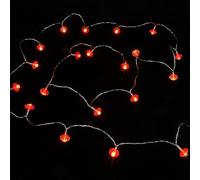 jojofuny Guirlande Lumineuse Lanterne Rouge Étanche 3 M 20 Lampes LED Petit Lanterne 25 X 15 CM pour Décoration Nouvel An Chinois Fête Intérieure Extérieure sans Pile