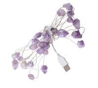 jojofuny Guirlande Lumineuse USB 30 LED Blanc Froid Perles Violet Améthyste Décoration Intérieure de Fête Légère et Chic Éclairage Noël Suspendu pour Ambiance Chaleureuse