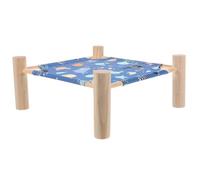 jojofuny Hamster Hamac Bois Surélevé Lit de Camp Respirant Lit pour Animaux de Compagnie Petite Cabane pour Hamsters Cochons et Hérissons et Stable