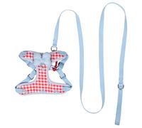 jojofuny Harnais pour Petit Chien en Maille Douce Respirante avec Noeud Rouge Taille M, Ensemble Harnais et Laisse Réglable, Anti-Fugue, pour Promenades, Voyages et Chats