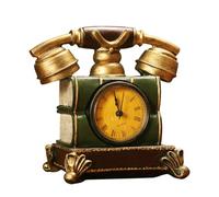 jojofuny Horloge Décorative en Résine Verte pour Téléphone Figurine d'Horloge Vintage Multifonction Décoration Bureau et Maison Ornement Délicat Présent Pendaison de Crémaillère 18 CM