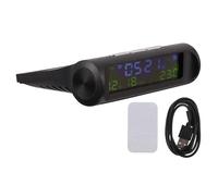 jojofuny Horloge Numérique Solaire Matériau Abs et PC pour Voiture Calendrier et Thermomètre, Écran LED Lumineux Utilisation Longue Durée, pour Tableau de Bord