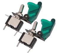 jojofuny Interrupteur à Bascule Acier Solide, Facile à Installer LED Vert 12v Asw-07d Pack de 2 Pièces pour Phares Antibrouillard pour Voiture