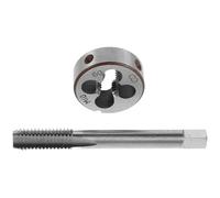 jojofuny Jeu de Tarauds et Filières Métriques M10 X 15 en Acier Rapide 2 Pièces Rainures Droites pour Évacuation des Copeaux Adapté au Taraudage Manuel et Réparations Domestiques