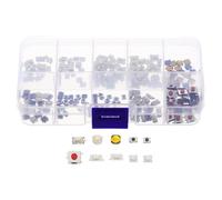 jojofuny Kit 200 Boutons Tactiles Silencieux pour Télécommande de Voiture, Interrupteurs à Bouton en Plastique et Laiton, Installation Facile pour Remplacement istance