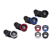 jojofuny Kit 4pcs Objectifs pour Téléphone Portable à Clipser Lentille Grand Angle, Macro et Fisheye en Verre et Alliage D'aluminium, Facile à Transporter pour Aventures en Pleine Nature