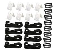 jojofuny Kit Accessoires Enrouleur Sangle Bâche Piscine Solaire Noir Fixation Couverture Piscine Légère et Compacte Installation Rapide et Résistante