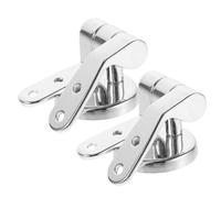 jojofuny Kit Charnière de Siège de Toilette en Acier Inoxydable Vis de Fixation, Design Réglable et Installation Facile pour Abattant Wc Argenté, 1 Set Complet