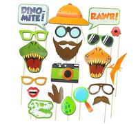 jojofuny Kit D'accessoires pour Photomaton de Fête d'anniversaire de Dinosaures 20 Pièces pour Garçons Et Filles Autocollants Accessoires Photo pour Les Amoureux des Dinosaures